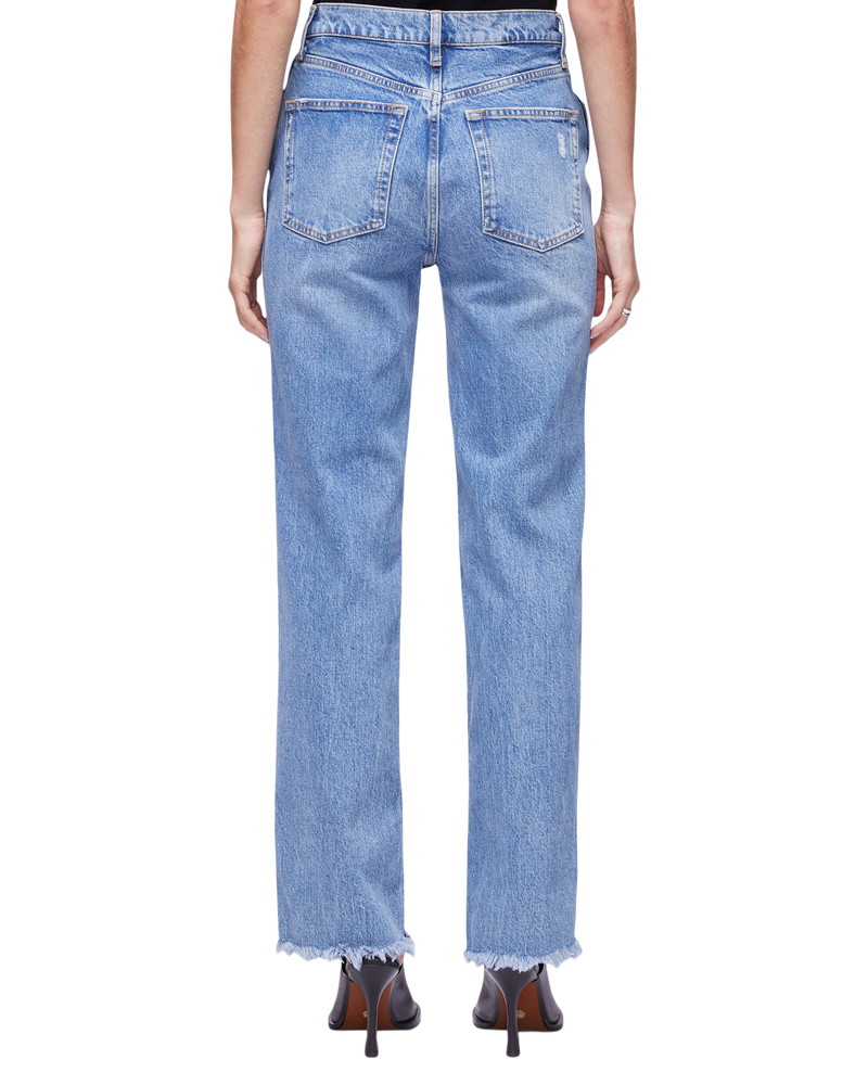 Women's RLXD Straight in Vintage Blue Frayed Hem