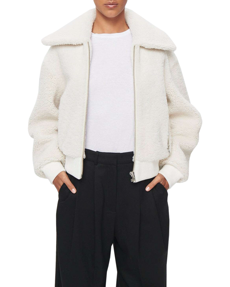 Women s Shearling Jacket in White DSTLD