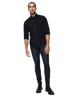 mens skinny jeans in dark resin grey stitch