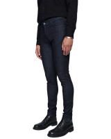 mens skinny jeans in dark resin grey stitch