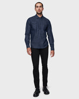 Men's Skinny Slim Jeans in Jet Black.