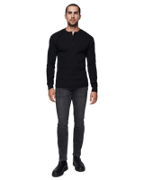 Men's Thermal Henley in Black