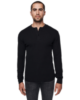 Men's Thermal Henley in Black
