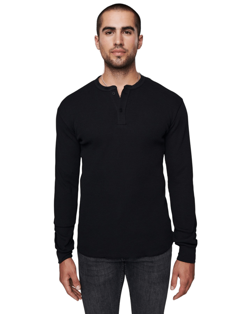 Men's Thermal Henley in Black
