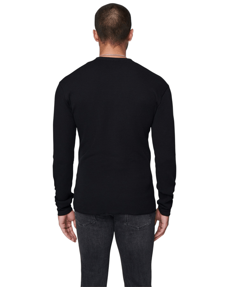 Men's Thermal Henley in Black