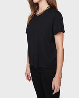 Women's Boxy Tee in Black.