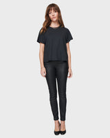 Women's Boxy Tee in Faded Black.