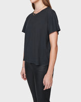 Women's Boxy Tee in Faded Black.