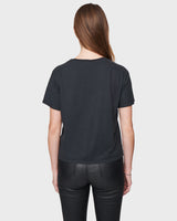 Women's Boxy Tee in Faded Black.