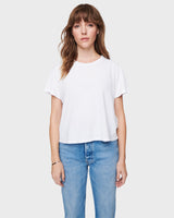 Women's Boxy Tee in White.