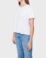 Women's Boxy Tee in White.