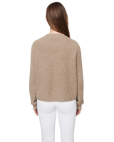 Women's Cashmere Ribbed Mock Neck in Camel