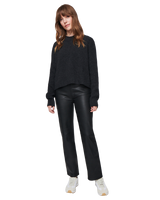 Women's Cashmere Ribbed Mock Neck in Charcoal