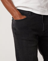 Men's Athletic Taper Jeans in Faded Black.