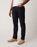 Men's Slim Jeans In Dark Wash Resin - Grey Stitch.