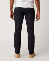 Men's Slim Jeans In Dark Wash Resin - Grey Stitch.