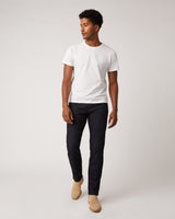 Men's Slim Jeans In Dark Wash Resin - Grey Stitch.