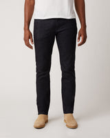 Men's Slim Jeans In Dark Wash Resin - Grey Stitch.